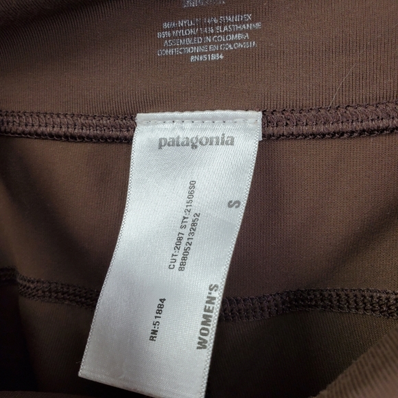 Patagonia Brown Crop Leggings Base Layer Active Workout - Picture 5 of 7